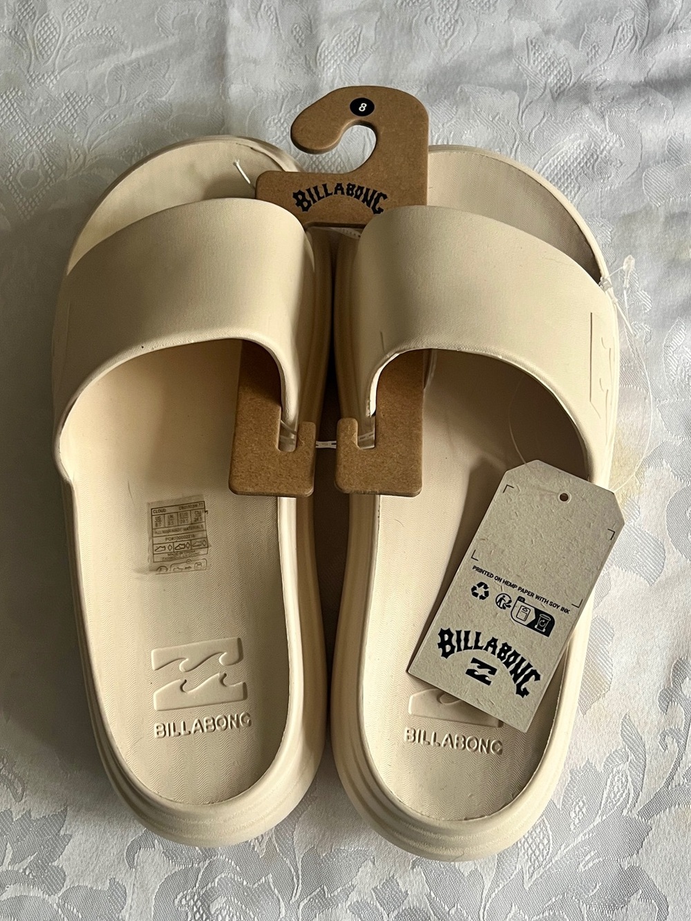 Billabong Ivory/Cream Platform Slide Sandals - Picture 3 of 5